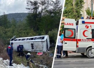 В Анталии сгорел туристический автобус: водитель выпрыгнул на ходу