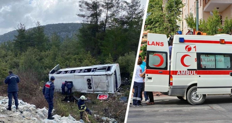 В Анталии сгорел туристический автобус: водитель выпрыгнул на ходу